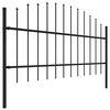 vidaXL Garden Fence with Spear Top Steel 537x100 cm Black