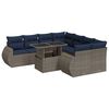 vidaXL 9 Piece Garden Sofa Set with Cushions Grey Poly Rattan Acacia