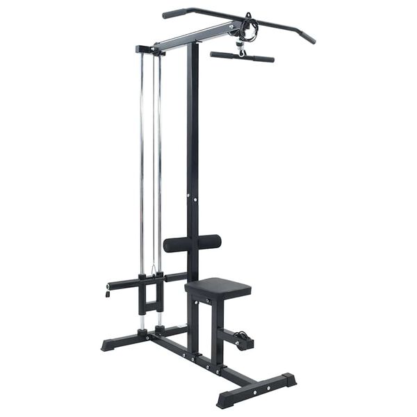 vidaXL Lat Pulldown Machine Manual Black 110 x 70 x 187 cm