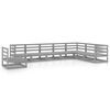 vidaXL 8 Piece Garden Lounge Set Grey Solid Wood Pine