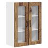 vidaXL Wall Glass Cabinet PORTO Old Wood 60 x 31 x 80 cm
