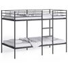 vidaXL Bunk Bed without Mattress Black 107x203 cm Steel
