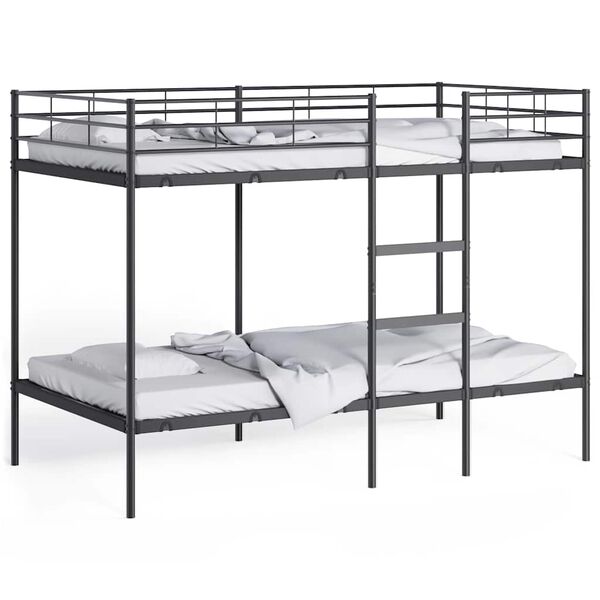 vidaXL Bunk Bed without Mattress Black 107x203 cm Steel