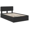 vidaXL Bed Frame with Headboard Black 135 x 190 cm Engineered Wood