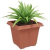 vidaXL Square Flower Pot 24 pcs Brick Red 33 x 33 x 26 cm Plastic