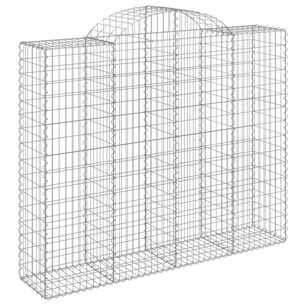 vidaXL Arched Gabion Baskets 14 pcs 200x50x160/180 cm Galvanised Iron