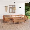 vidaXL 12 Piece Garden Lounge Set Honey Brown Solid Wood Pine