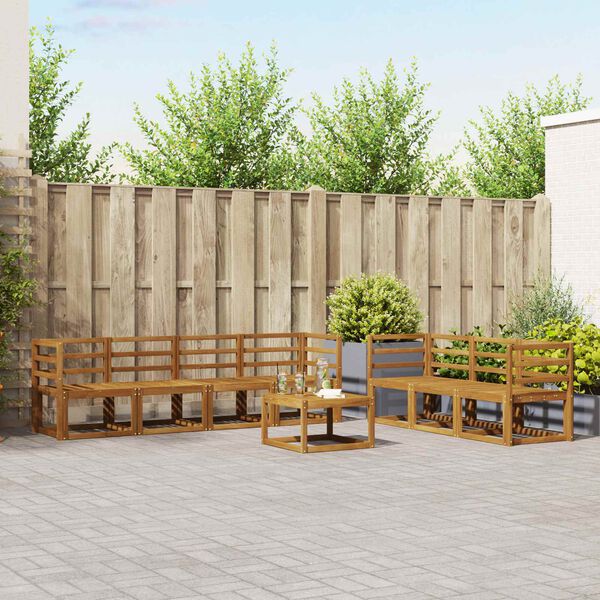 vidaXL Outdoor Sofa Set 8 pcs Natural Solid Acacia Wood