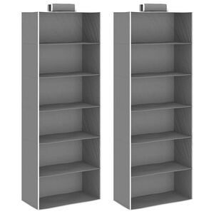 vidaXL Hanging Closet Organisers 2 pcs with 6 Shelves Fabric