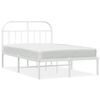 vidaXL Metal Bed Frame without Mattress with Headboard White 135x190cm