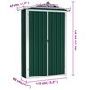 vidaXL Garden Shed Green 116x45x175 cm Galvanised Steel