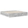 vidaXL Bed Frame with Drawer Concrete Grey 200 x 200 cm Engineer Wood