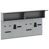 vidaXL Tool Cabinet and Pegboard Set 6 pcs Black 200 x 25 x 115 cm