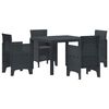 vidaXL Garden Dining Set 5 pcs Anthracite Polypropylene