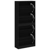vidaXL Shoe Cabinet Black 63x24x147 cm Engineered Wood
