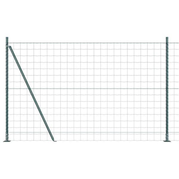 vidaXL Fence with Post Green 1.6 x 10 m Steel and PVC