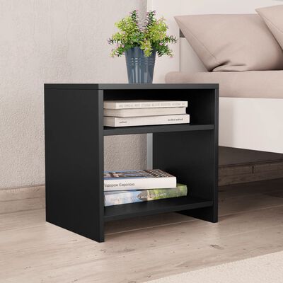 vidaXL Bedside Cabinet Black 40x30x40 cm Engineered Wood