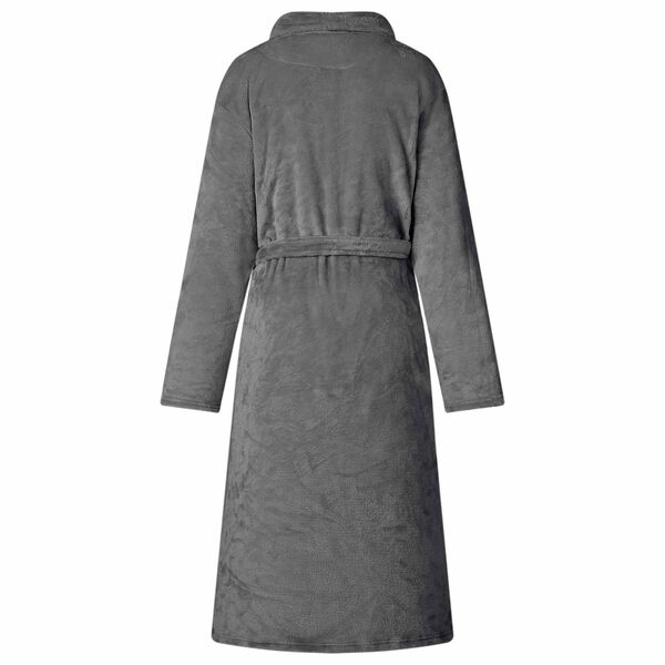vidaXL Bathrobe without Hood Dark Grey L Flannel