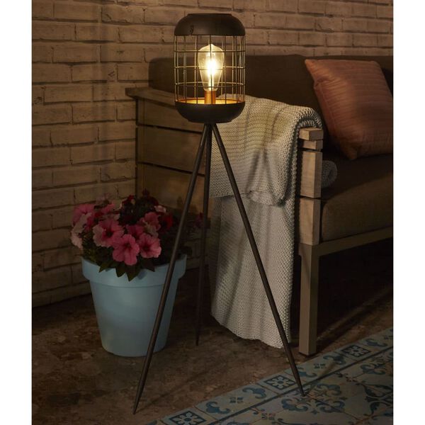 Luxform Solar LED Garden Light Lighthouse Tripod Copper and Black