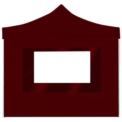 vidaXL Professional Folding Party Tent with Walls Aluminium 3x3 m Wine Red