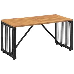 vidaXL Outdoor Table Black and Brown 80 x 40 x 40 cm Poly Rattan