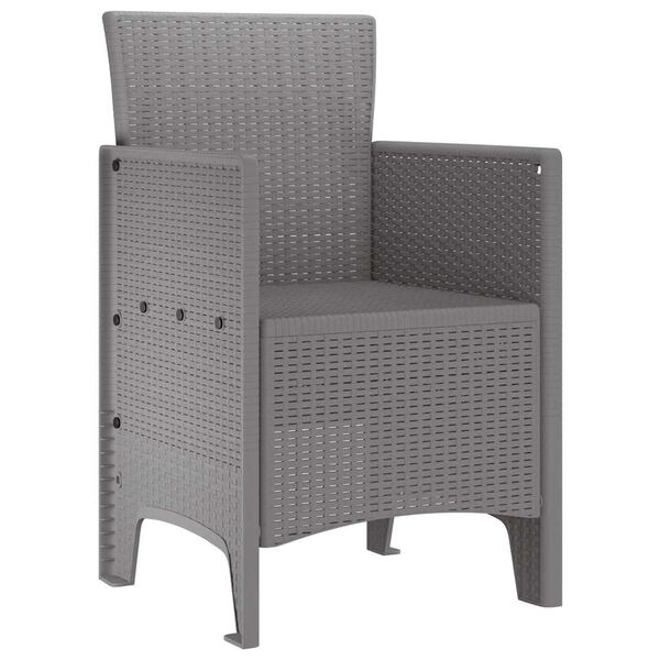 vidaXL Garden Chair 2 pcs Light grey 53 x 49 x 85 cm PP