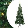 vidaXL Corner Artificial Christmas Tree Green 180 cm PVC and Metal