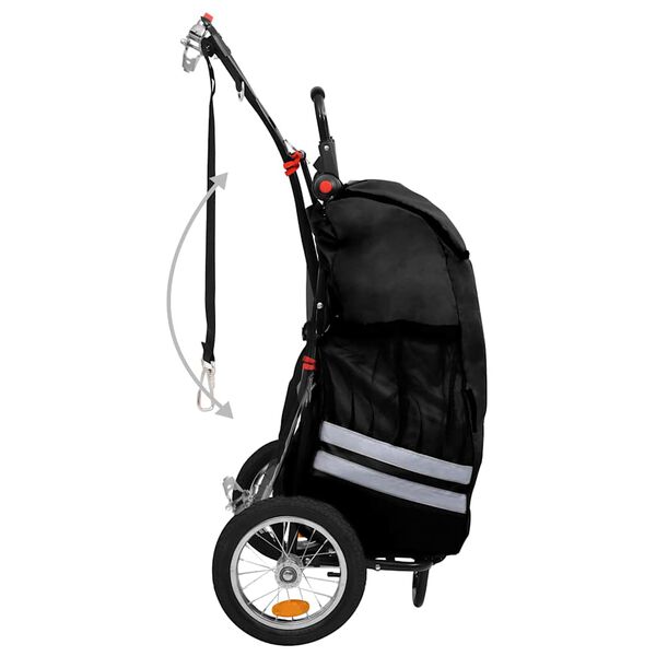 vidaXL Folding Bike Trailer with Grocery Bag Black