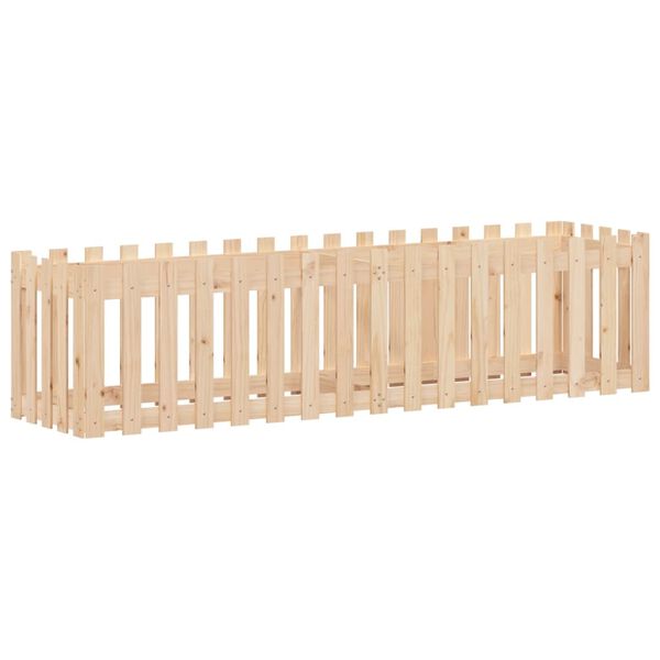 vidaXL Garden Raised Bed with Fence Design 200x50x50 cm Solid Wood Pine
