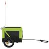 vidaXL Pet Bike Trailer Green and Black Oxford Fabric and Iron