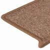 vidaXL Stair Mats 30 pcs 65x21x4 cm Brown Rectangular Edge