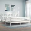 vidaXL Bed Frame without Mattress White Super King Size Solid Wood