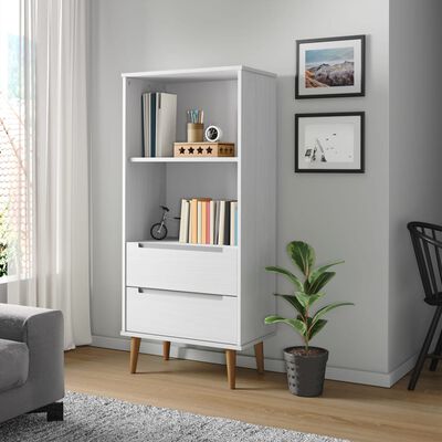 vidaXL Bookcase MOLDE White 60x35x133,5 cm Solid Wood Pine