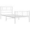 vidaXL Metal Bed Frame without Mattress with Footboard White 75x190cm