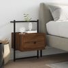 vidaXL Bedside Cabinet Wall-mounted Brown Oak 35x30x51 cm Engineered Wood