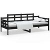 vidaXL Day Bed without Mattress Black Solid Wood Pine 80x200 cm
