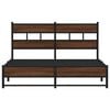 vidaXL Metal Bed Frame without Mattress Brown Oak 150x200 cm King Size