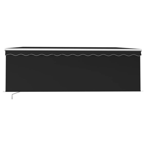 vidaXL Manual Retractable Awning with Blind&LED 4x3m Anthracite