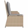 vidaXL Garden Bench with Cushion Beige and Grey Poly Rattan