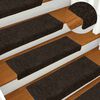 vidaXL Stair Mats Self-adhesive 30 pcs 65x21x4 cm Dark Brown Rectangular Edge