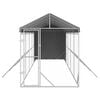 vidaXL Outdoor Dog Kennel with Roof Silver 2x10x2.5 m Galvanised Steel