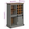 vidaXL Wine Cabinet HALDEN with Wine Racks and Sliding Door Grey Pine