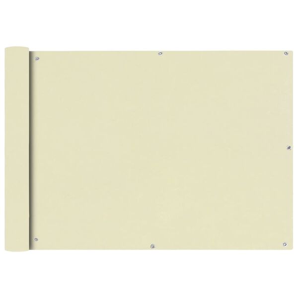 vidaXL Balcony Screen Oxford Fabric 75x600 cm Cream