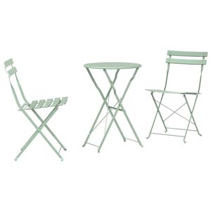 vidaXL Folding Bistro Set 3 pcs Seafoam Steel