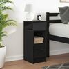 vidaXL Bedside Cabinet with Drawer Black 25x31x66 cm