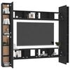 vidaXL 8 Piece TV Cabinet Set Black Engineered Wood