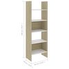 vidaXL 4 Piece Book Cabinet Set White and Sonoma Oak Engineered Wood