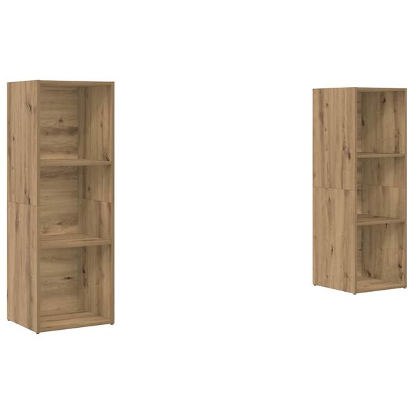 vidaXL TV Cabinet Set Wall-mounted 2 pcs Artisan Oak 107 x 35 x 37 cm