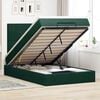 vidaXL Ottoman Bed with Mattresses Dark Green 120x200cm Velvet