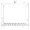 vidaXL Canopy Bed Frame without Mattress White Metal 180x200 cm Super King